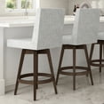 thumbnail image 2 of Amisco Dustin 30 In. Swivel Bar Stool - Grey White Polyester / Brown Wood, 2 of 6
