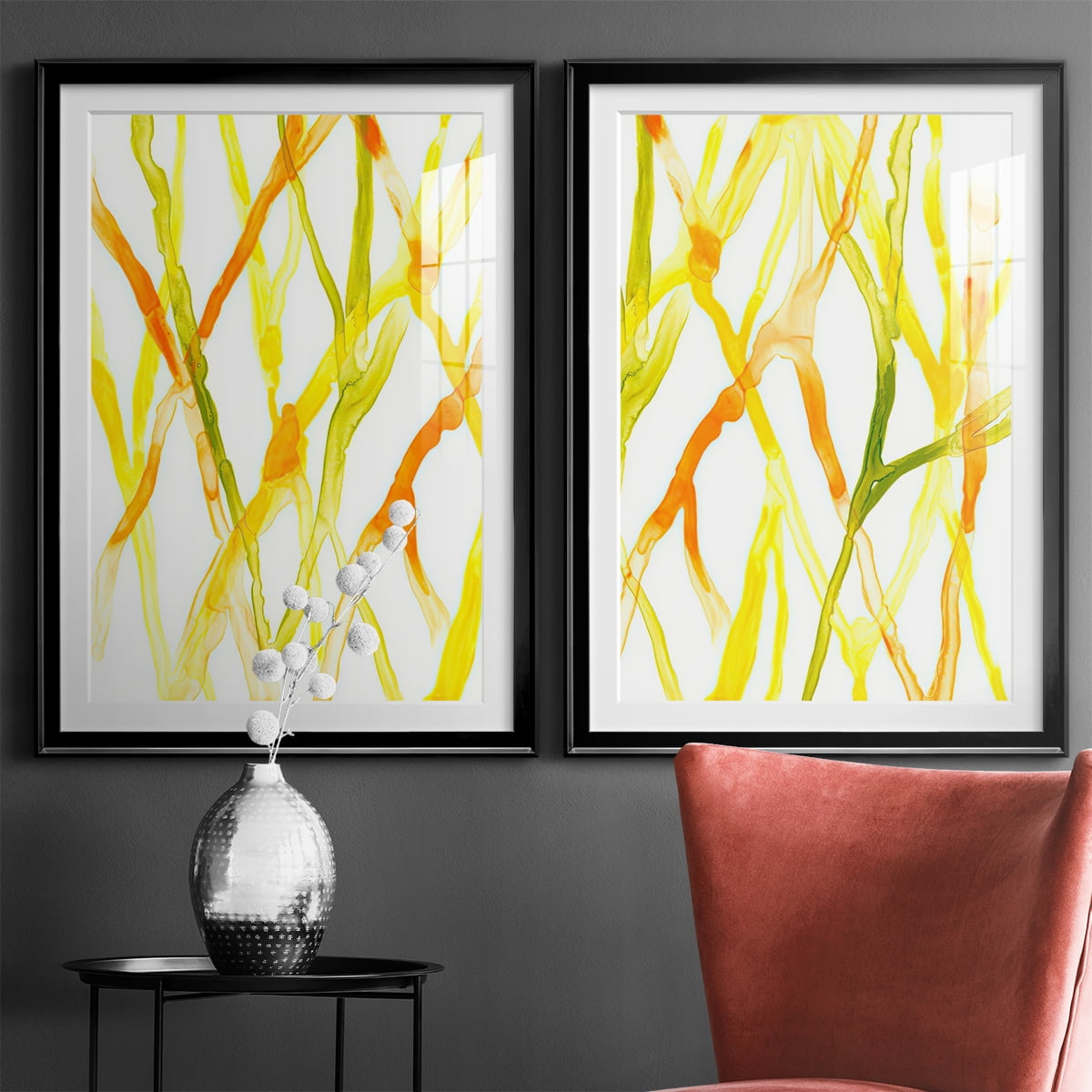 Wexford Home Runnel III Premium Framed Print, 18.5" x 24.5" - Ready to Hang, Black (Set of 2)