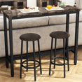 thumbnail image 7 of ZXNYH Dining Table Set, 39.4” Rectangle Pub Dining Set Kitchen Table Set Bar Table with Stools, 3-Piece Breakfast Table Set with Metal Frame for Kitchen Dining Room w/ 2 Chairs - White, 7 of 7