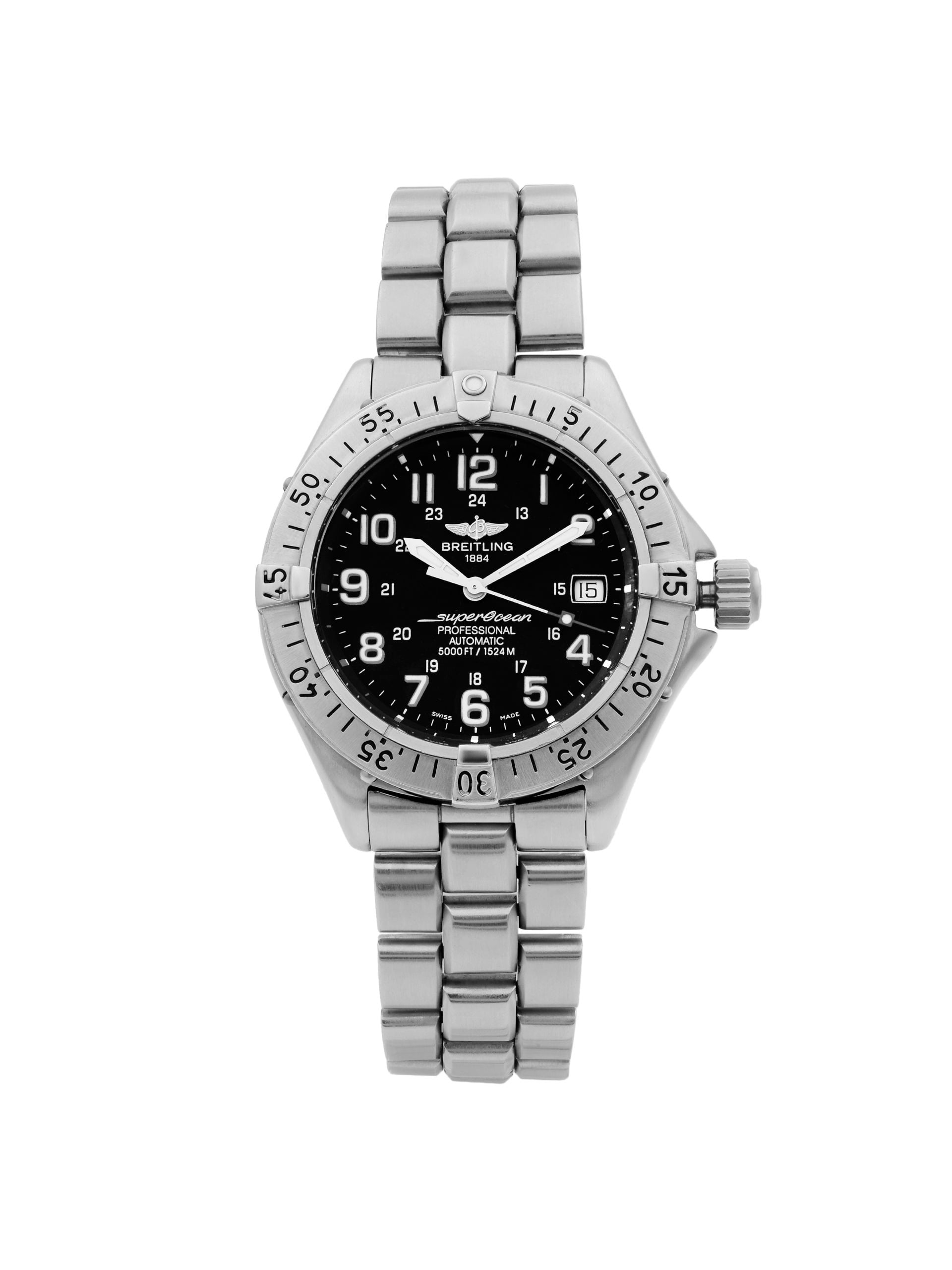 Breitling - Breitling Superocean Steel Black Dial Date Automatic Mens Watch  A17345 - Walmart.com - Walmart.com