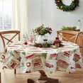 thumbnail image 2 of Newbridge Christmas Yuletide Tree Farm 60 x 84 inch Oval Vinyl Flannel Backed Tablecloth, 2 of 9