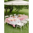 thumbnail image 3 of Outdoor Tablecloth with Umbrella Hole and Zipper, Pink Santa Christmas Rectangle Table Cloth 52x70 Inch Waterproof Tablecloth, Merry Christmas Snowflake Picnic Table Cover for Patio Camping, 3 of 7