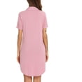 thumbnail image 5 of XIAONU Button-Front Nightshirt for Women Relaxing Short-Sleeve Pajamas Comfortable Casual Bedroom Nights Sleepdress, 5 of 5