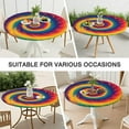 thumbnail image 7 of Colorful Rainbow Tie Dye Spiral Pattern Round Fitted Tablecloth with Elastic Edge,Dining Table Cover Waterproof,Outdoor Round Tablecloth for Camping,Dining,Indoor and Outdoor, 7 of 7