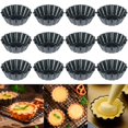 thumbnail image 3 of Molde para tarta de huevo, tazas para hornear de acero al carbono reutilizables, moldes para hornear mini cupcakes, molde redondo para muffins para tartas, tartas de queso, postres, molde para quiche Namotu HQ-025, 3 of 6