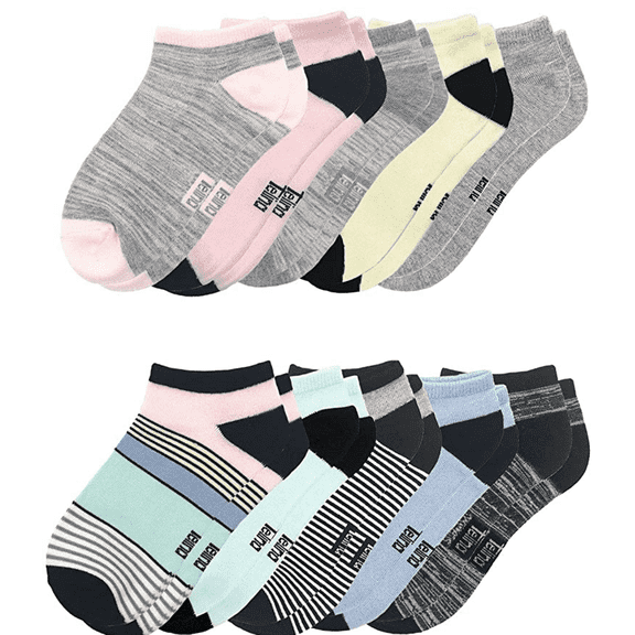 Felina No-Show Super Soft Bamboo Women's Socks 10-Pk, 5-11, Multicolor - NEW