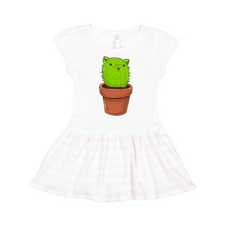 

Inktastic Cute Cat Cactus Gift Toddler Girl Dress