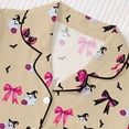 thumbnail image 5 of Bobifish Toddler Girls Sleep Sets Halloween Print Lapel Button Down Short Sleeve Tops&Shorts PJS Children Girls Home Clothes, 5 of 9