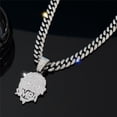thumbnail image 3 of Men Women Hip Hop Masked Portraits&Letters SLMBA Pendant Necklace Crystal Cuban Chain HipHop Iced Out Bling Necklaces Fashion Charm Jewelry, 3 of 6