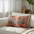thumbnail image 3 of Red Orange Queen Size Pillow Cover, Pillowcase Protectors with Zipper, Breathable Decorative Throw Pillow Case Cover, Modern Oil Painting Art Forest Pillow Shams for Couch Sofa 20x30Inch, 3 of 8