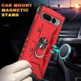 thumbnail image 4 of Case for Google Pixel 7 Pro Case Military Grade Drop Case with Kickstand Metel Ring Magnetic Holder Shockproof Protective for Pixel 7 Pro Phone Case (Red), 4 of 17