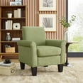 thumbnail image 2 of Bowery Hill Angelo Microfiber Fabric Upholstered Roll Armchair in Green, 2 of 7
