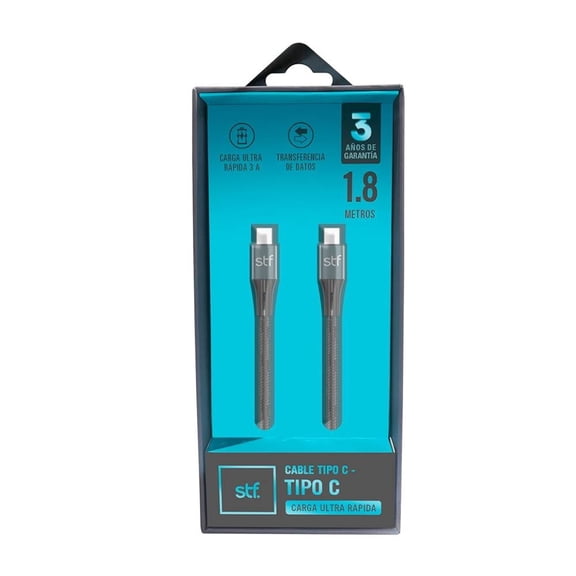 Cable Tipo C STF 1.8m Negro