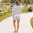 thumbnail image 7 of Womens Polka Dot 2 Piece Outfits Casual Oversized Long Sleeve Sweatshirts Shorts Set Tracksuits Sweatsuits S, 7 of 7