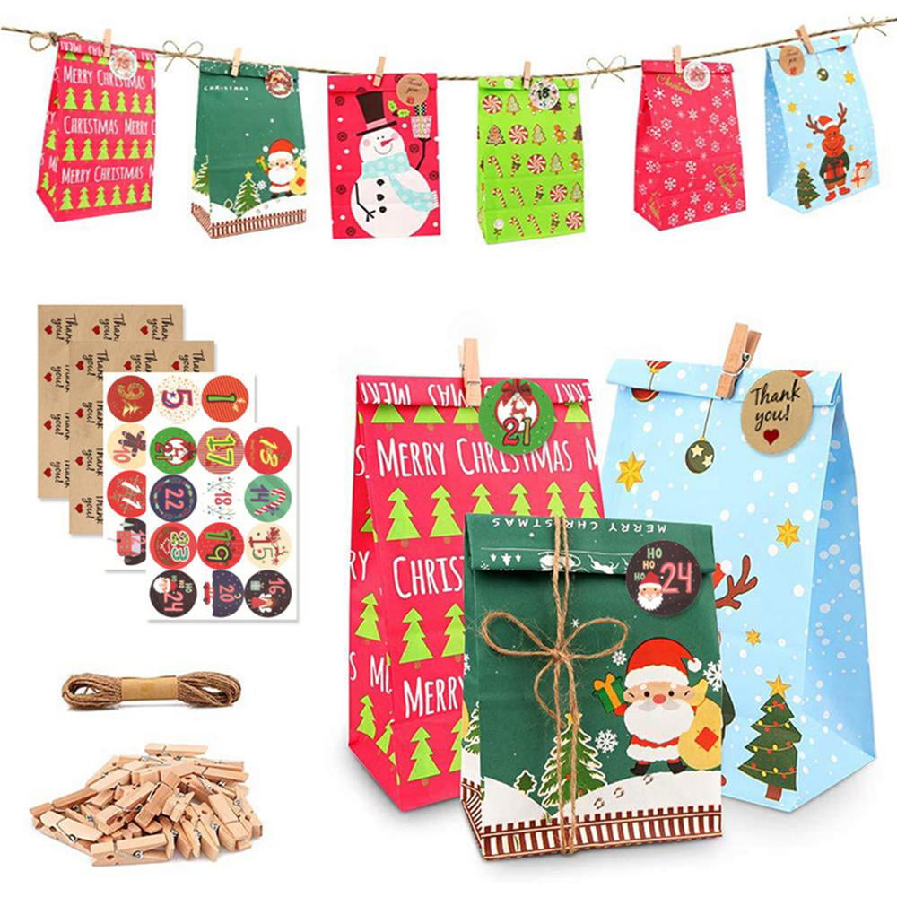 Christmas Countdown Advent Calendar Stickers Xmas Craft Labels Sleeps Counter 