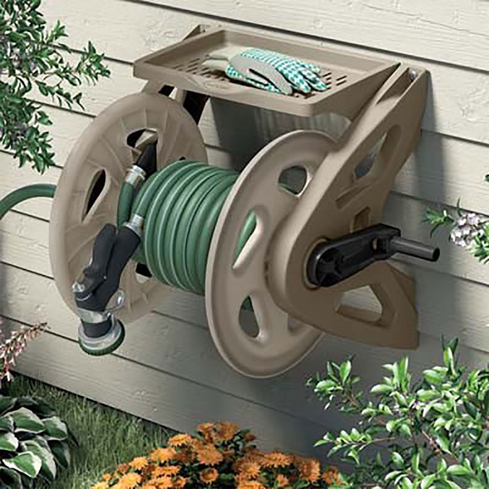 Suncast Handler 200ft. Plastic Wall-Mounted Garden Hose Reel (2 Pack)