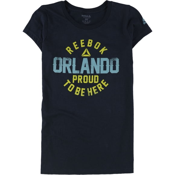 Reebok Womens Orlando Proud To Be Here Graphic T-Shirt navy XS