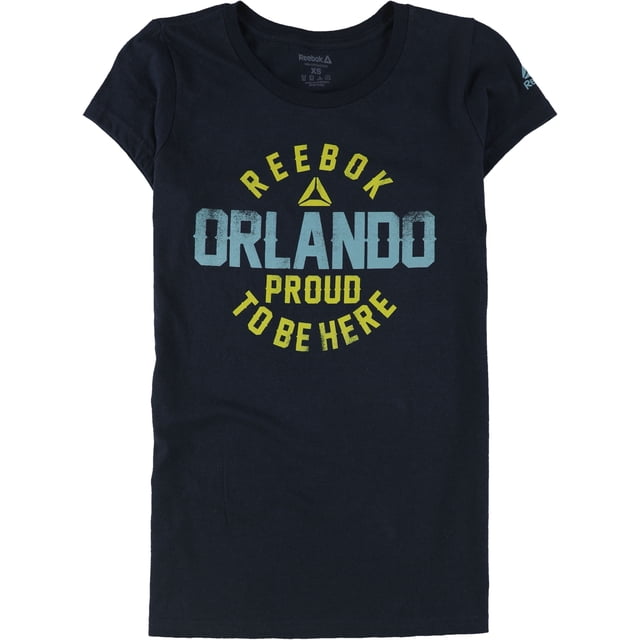 Reebok Womens Orlando Proud To Be Here Graphic T-Shirt navy XS