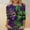 5#Purple, variant on DPTALR Mardi Gras Women's Fashion Round Neck Three-Quarter Sleeve Loose T-shirt,Purple,Size XXXL