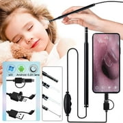 HD Digital Camera Endoscope Otoscope,  Ear Scope with Lights, HD Smart Ear Wax Removal Tools  3 in 1 USB Otoscope for iPhone and Android, Windows and Mac