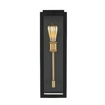 Kalco Lighting Ashland 6" Stainless Steel Small Wall Sconce in Matte Black/Gold
