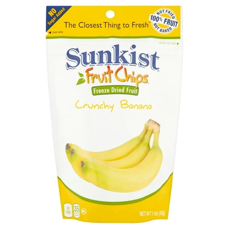 Sunkist Banana Slices, Crunchy Freeze Dried Fruit Chips, 1.4