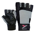 thumbnail image 1 of Weight Lifting Gloves Leather Fitness Training Gym Straps Workout Grey G2G (L), 1 of 4