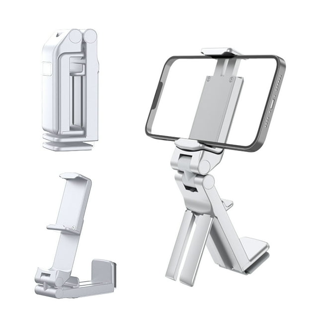 Desk Phone Stand,Universal Airplane Travel Phone Holder with 360 Degree Rotation,Sturdy Spring Grip for Tray Table Seat Back,Phone Grips for Back Of Phone