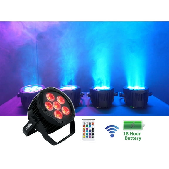 Rockville BEST PAR H2O Water Resistant Indoor/Outdoor Battery DJ Par DMX Light