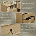 thumbnail image 4 of 2-Drawer Fluted Nightstand with Scalloped Edges, Built-in Outlet & Cable Management – Bedside Table for Bedroom, 4 of 8