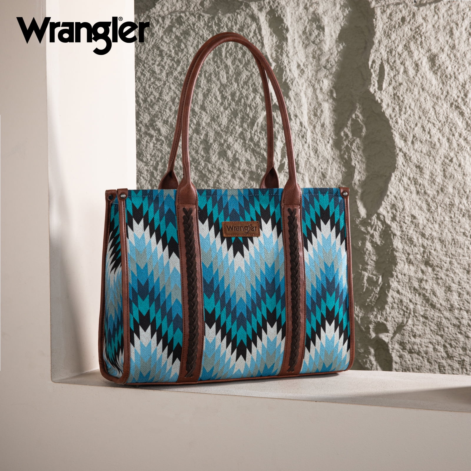 Wrangler Aztec Tote Bag for Women Western Top Handle Handbags and Purses, Jean