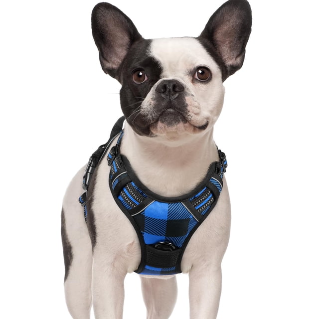 Arnés para perros Rabbitgoo No Pull, a cuadros azules, para perros pequeños
