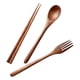 thumbnail image 2 of 6 Pcs 1 Set Exquisite Kitchen Utensils Reusable Silverware Set Forks (Brown), 2 of 3