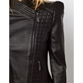 thumbnail image 3 of Noora Women's Broad Shoulders Leather jacket Motorcycle Biker Leather Jacket ST0303, 3 of 9