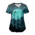 thumbnail image 6 of enyan Women's Halloween Shirts Pumpkin Tee Shirt Ghost Reading T-Shirt Short Sleeve Spooky Season Halloween Graphic V Neck Tops Halloween T-Shirts for Women(Sky Blue,XL), 6 of 7