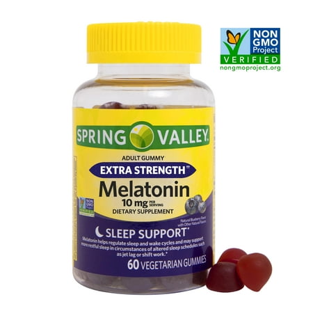 Spring Valley Vegetarian Melatonin Gummies, 10 mg, 60 Ct