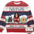 thumbnail image 3 of Sudadera con estampado de perro y gato, suéter navideño feo a la moda, informal, para niños, chándal de hip hop para hombre, suéteres navideños, 3 of 5