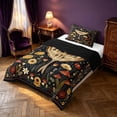 thumbnail image 2 of Homewish Boho Moth Twin Comforter Sets, Hippie Flower Mushroom Bedding Set, Black Reversible 2pcs, 1 Comforter and 1 Pillowcase, 2 of 6