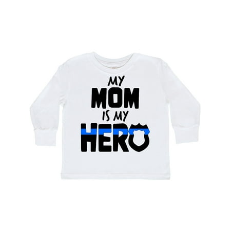 

Inktastic My Mom is my Hero Police Officer Family Gift Toddler Boy or Toddler Girl Long Sleeve T-Shirt