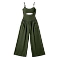 thumbnail image 6 of Solid Camisole Hollow Out Tie Front Wide Leg Jumpsuit Piece, 6 of 6