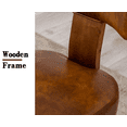 thumbnail image 4 of Guyou Dining Chairs Set of 6, Mid-Century Modern PU Upholstered Kitchen Chairs with Curved Backrest, Wooden Side Chairs for Dining Kitchen Living Room Bedroom, Brown, 4 of 13