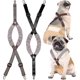 thumbnail image 1 of 2 Pieces Dog Diaper Suspenders Belly Bands Canine Harness Keep Diaper On Your Dog For Small Medium And Large Dogs (black, Brown, Small) Small, 1 of 5
