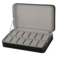 thumbnail image 3 of HLONK 12 Slots PU Leather Watch Box Display Case Organizer with Zipper  Storage Gift for Mom. Friend  Father  Lover, 3 of 8