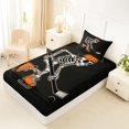thumbnail image 2 of Manfei Cartoon Skull Twin Fitted Sheet,Minimalist Skeleton Halloween Bedding,2pcs,1 Fitted Sheet and 1 Pillowcase, 2 of 6