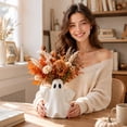 thumbnail image 4 of THOPBPRK 7Inch Halloween Funny Ghost Ceramic Vase for Home Decor, Tabletop Flower Holder, Creative Fall Holiday Centerpiece for Party and Seasonal Home Accents, 4 of 6