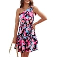 thumbnail image 1 of Vestido PRETTYGARDEN Bohemio Floral Mini con Hombro Descubierto y Lazo Talla S, 1 of 8
