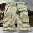 thumbnail image 2 of NOLDARES Men's Cargo Shorts Relaxed Fit Casual Shorts Drawstring Outdoor Hiking Shorts with Multi Pockets(Khaki,36), 2 of 8