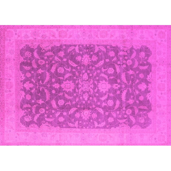 Ahgly Company Indoor Rectangle Oriental Pink Industrial Area Rugs, 5' x 7'