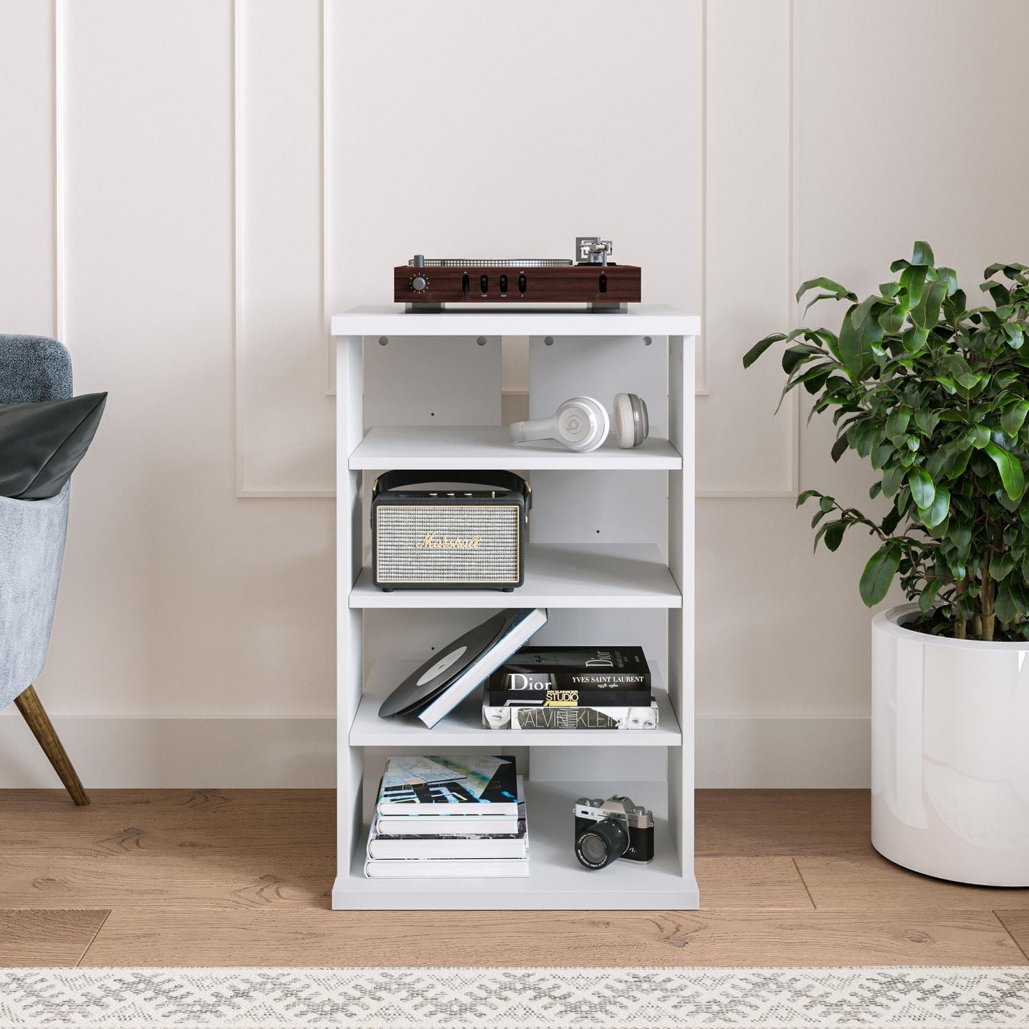 Nexera Jasper 4-Shelf Audio Tower Bookcase