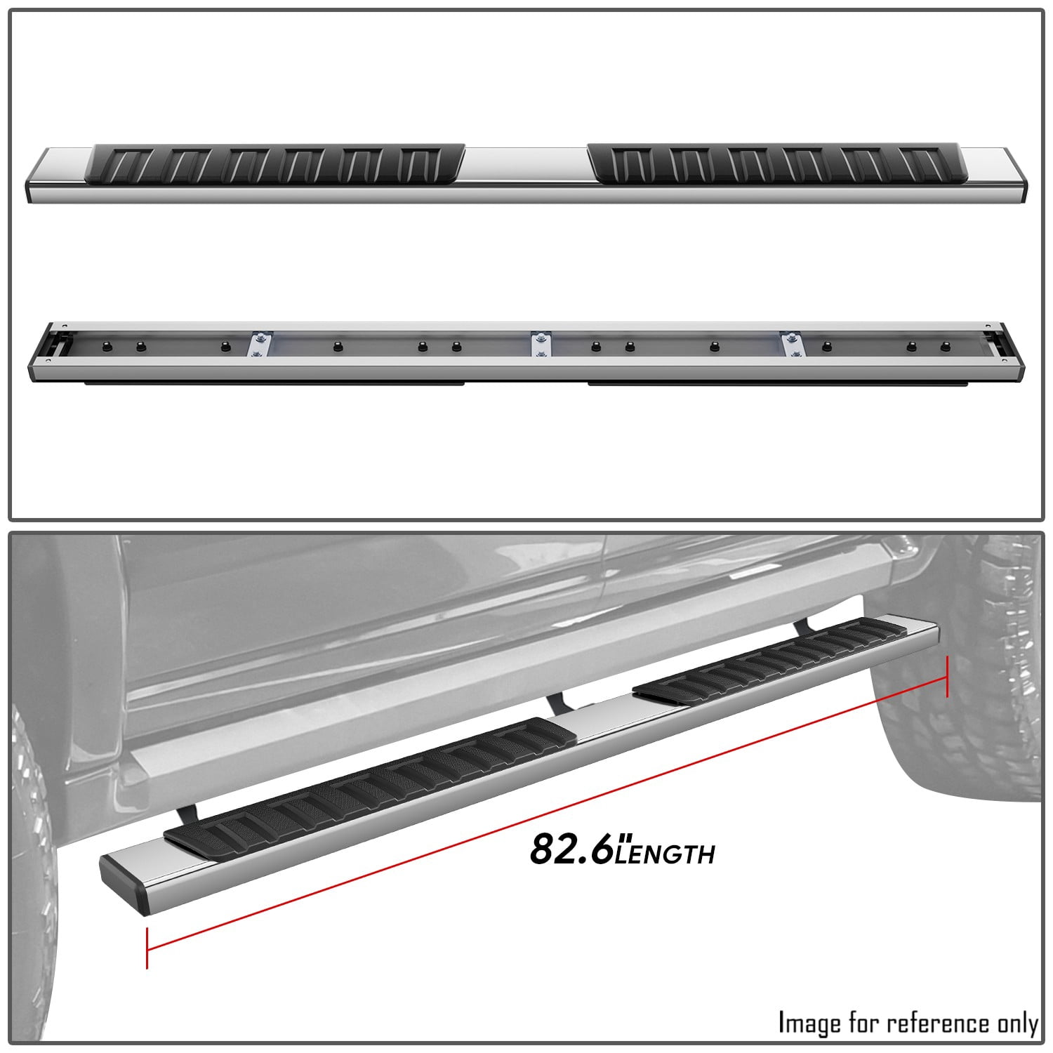 DNA Motoring For 15-24 Ford F150-F450 Super Crew Cab 6.75" Side Step Nerf Bar Running Boards